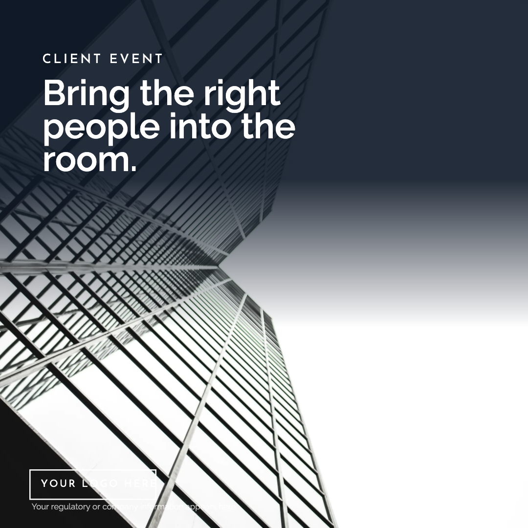 Client event treatment with a Your Logo Here position