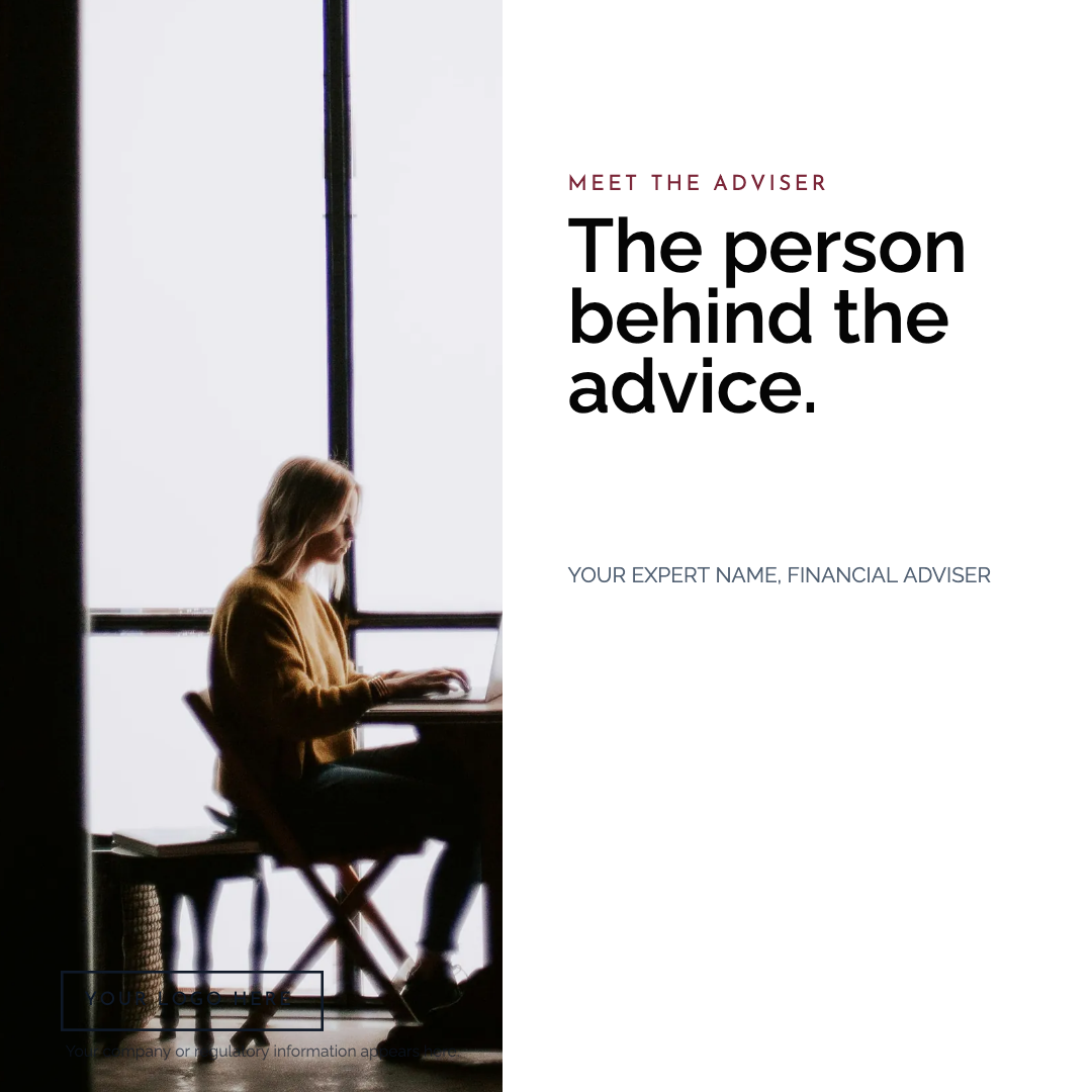 Single featured advisor treatment with a Your Logo Here position