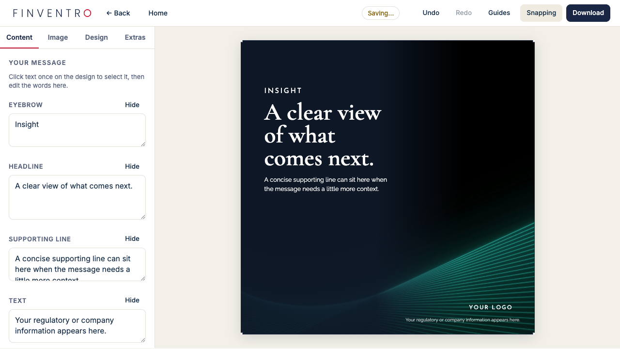 The real Finventro toolkit with a finished design